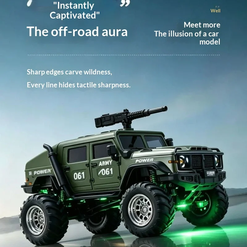 New Alloy Remote Control Car2.4g Simulation Off-Road Vehicle Rear Wheel Drive Cruise Control Light Controllable Boys' Racing Toy
