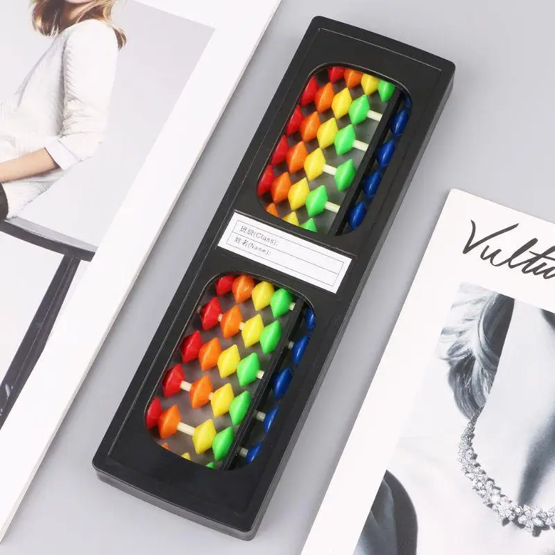 T5EA 13 คอลัมน์พลาสติกพลาสติก Abacus Soroban เครื่องมือคำนวณด้วยสี