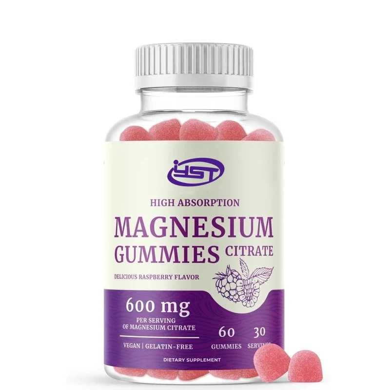 

Magnesium citrate gummies | used for calmness, relaxation, and digestion | vegan, non genetically modified | raspberry flavor