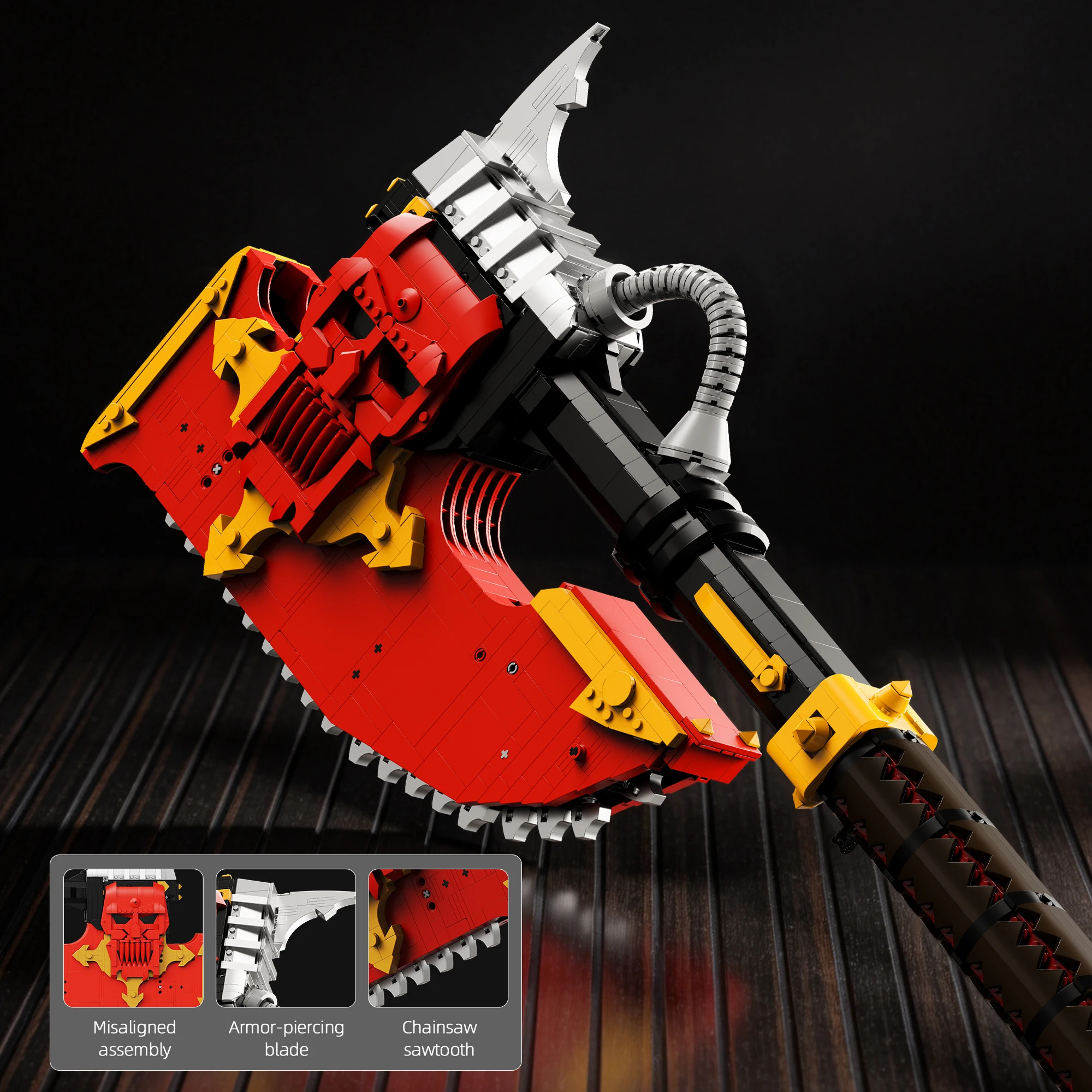 2371PCS Heavy Duty Powered Battle Axe Building Blocks Skull Axe Model Brick With Motor Desktop Ornament Puzzle Toys Holiday Gift - view 2
