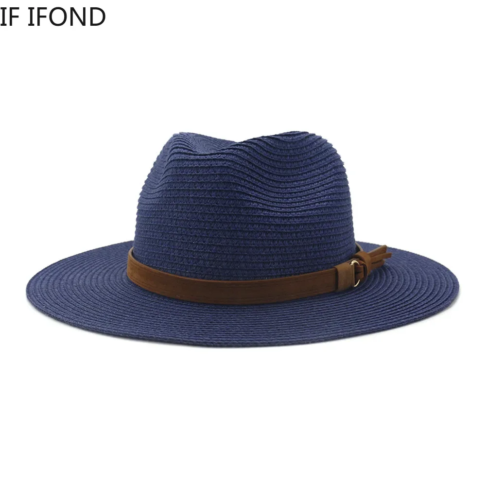 Small 52-54cm Kids Hats For Boys Girls Summer Sun Protection Beach Straw Hats Outdoor Holiday Panama Jazz Hat Sombreros De Mujer