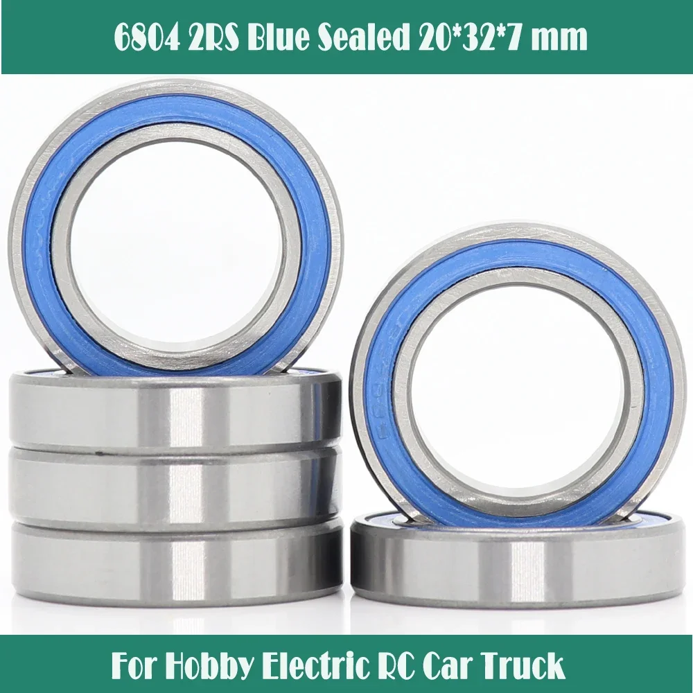 

6804RS Bearing 10PCS 20*32*7 mm ABEC-3 Hobby Electric RC Car Truck 6804 RS 2RS Ball Bearings 6804-2RS Blue Sealed