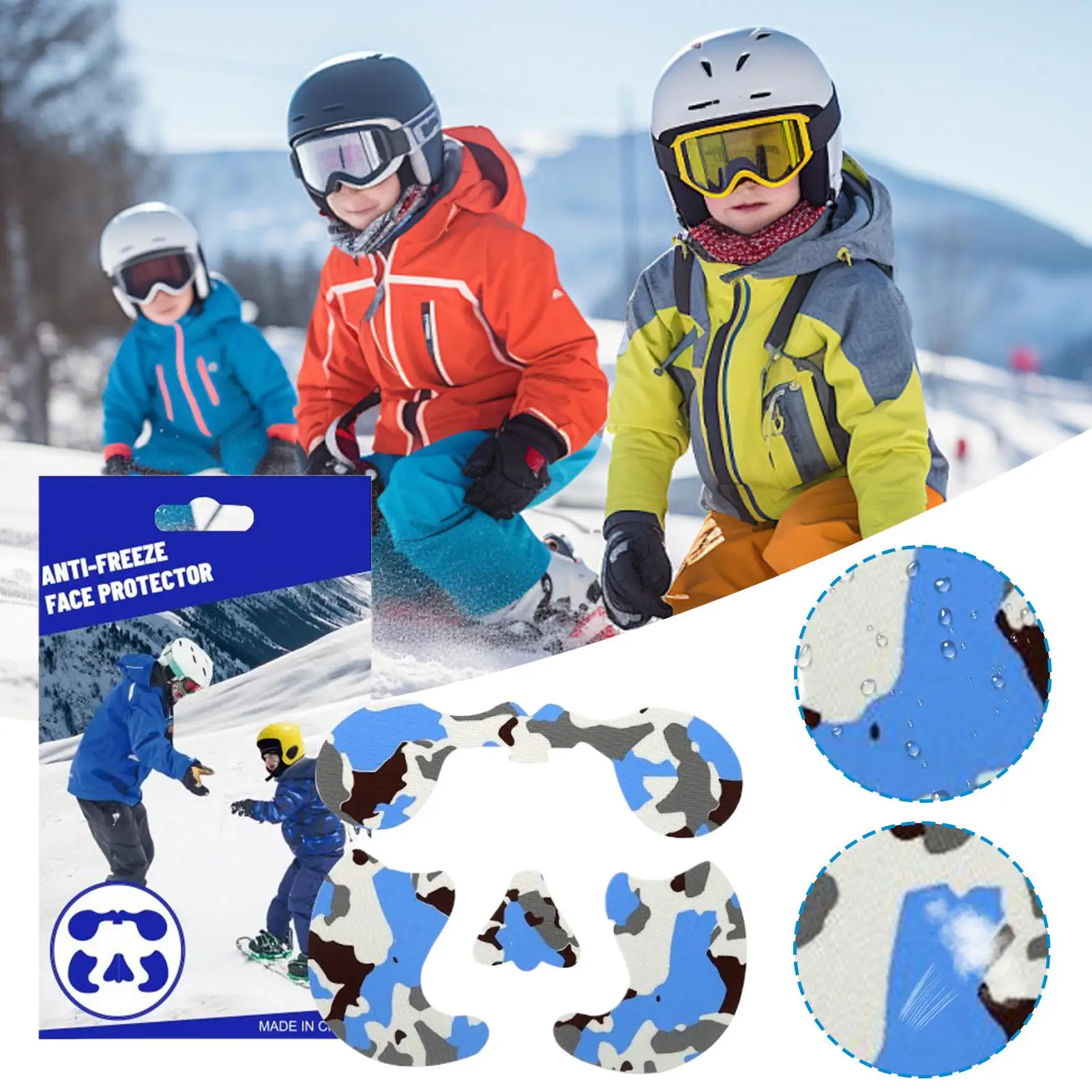 Adesivo facial de snowboard, adesivo respirável, proteção uv, clima frio, protetor solar, adesivo facial para inverno, pesca no gelo, escalada