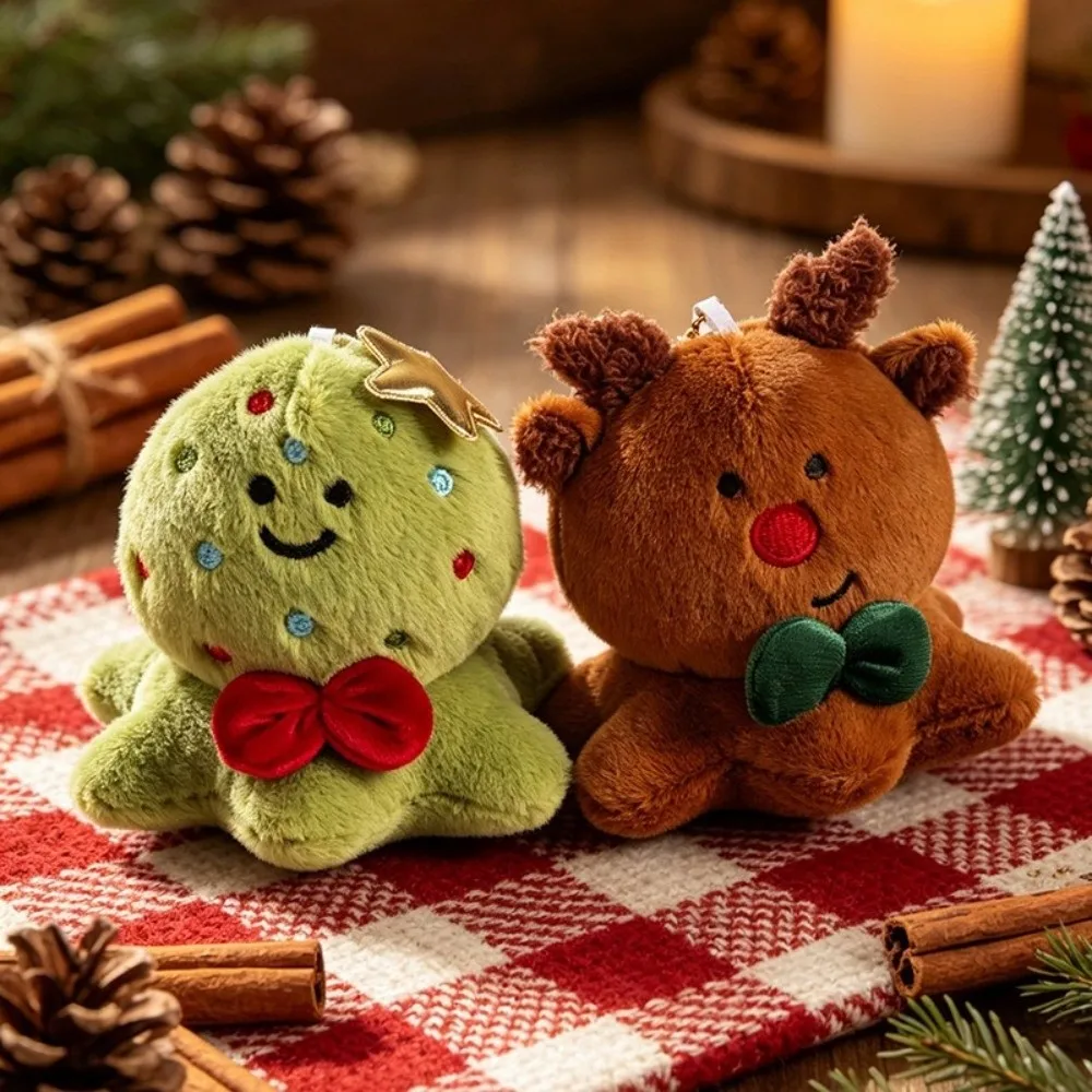 Gifts Christmas Pillow Shape Soft Touch Doll Festive Style Hanging Loop Christmas Doll Ornament Embroidered Face