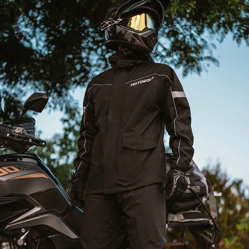 Motowolf Waterproof Set Motorcycle Rider Raincoat Motorcycle Rider Reflective Raincoat Rain Gear