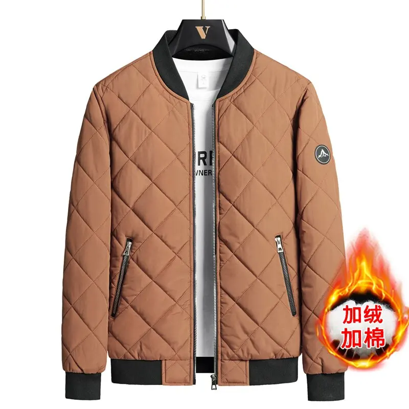 2024 Winter New Comfort Plus Fleece Thick Warm Cotton-Padded Jacket Men's Casual Loose Comfortable High Quality Plus-Size Coat