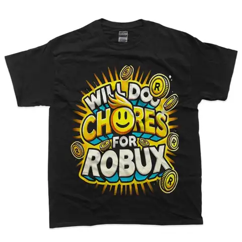 초보자와 전문 게이머가 Robux T 셔츠를 위해 집안일을 할 것입니다.