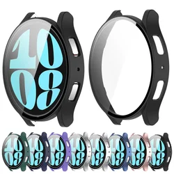 Case+Glass for Samsung Galaxy Watch 6 strap 44mm 40mm Accessories screen protector PC Shell Frame Bumper Galaxy Watch 4 5 Cover