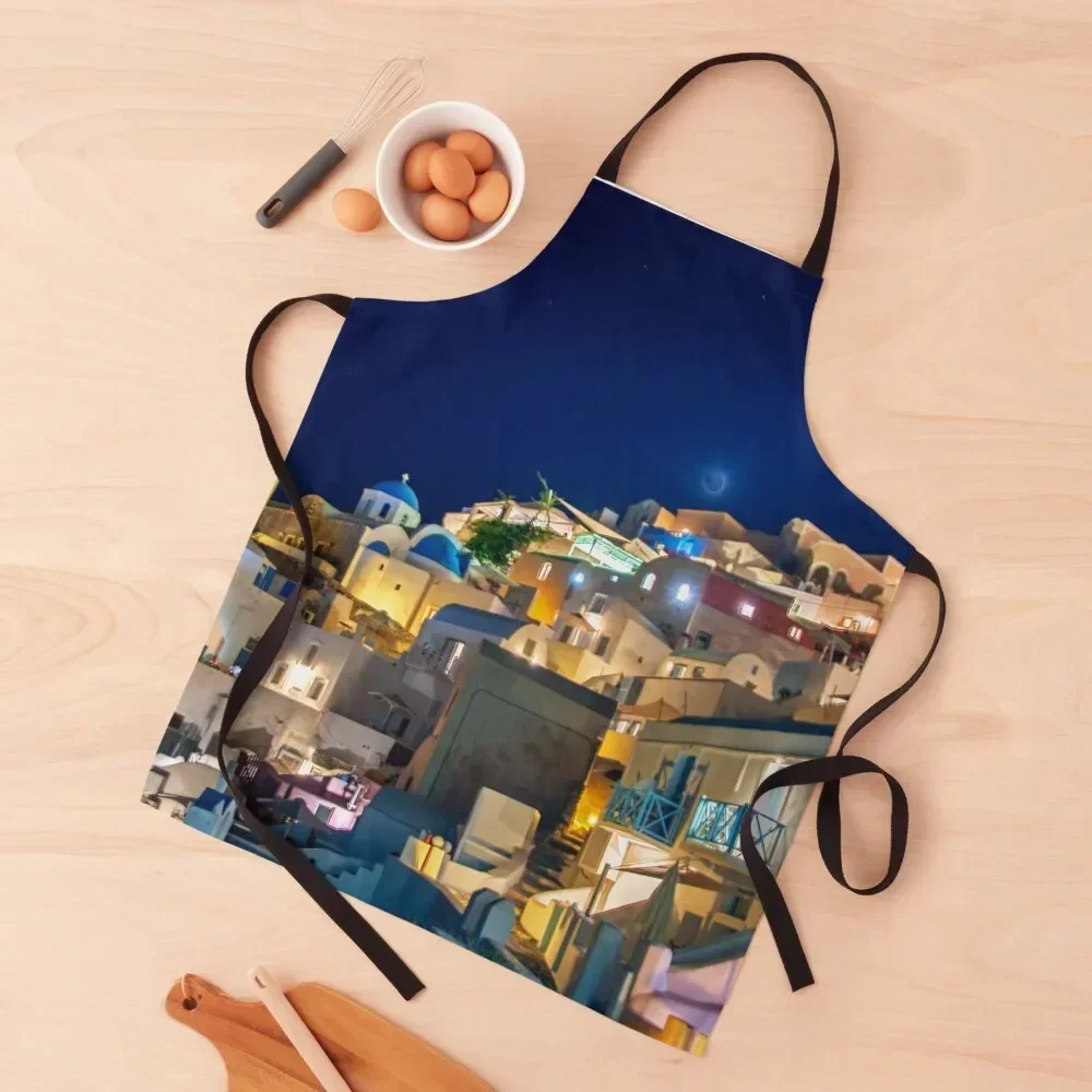 

Santorini at Night Apron Home Supplies For Man Apron