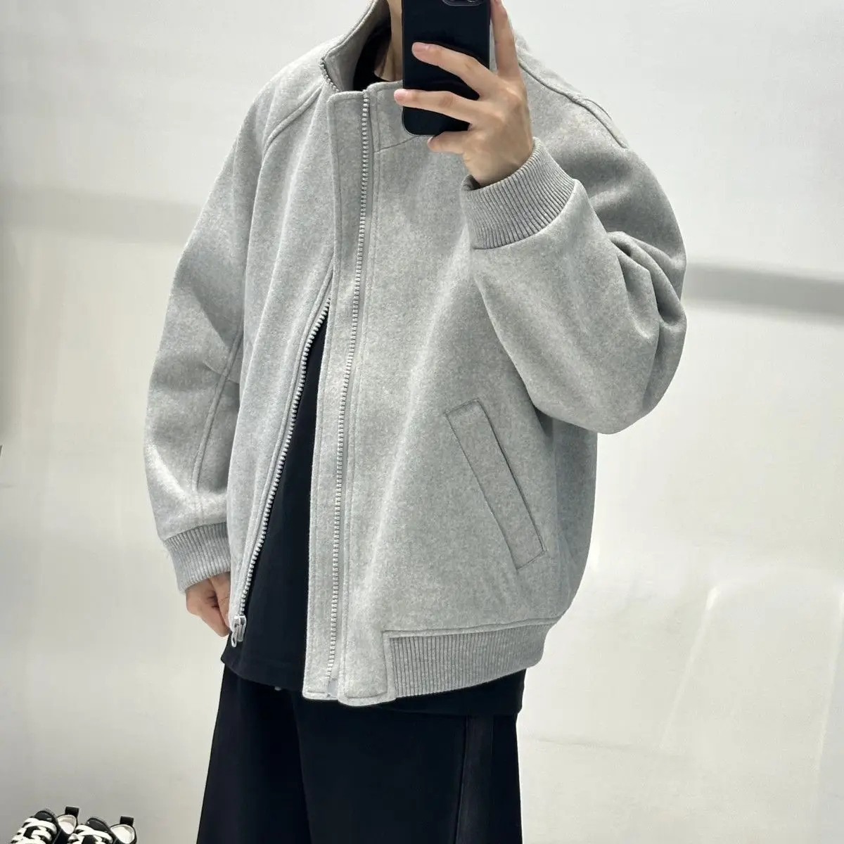 

Bomber Jackets Womens Jacket Techwear Fall Artistic Net Gauze Sheer Oblique Illusion Two-Pieces Diagonal Diamonds Novelty Niche