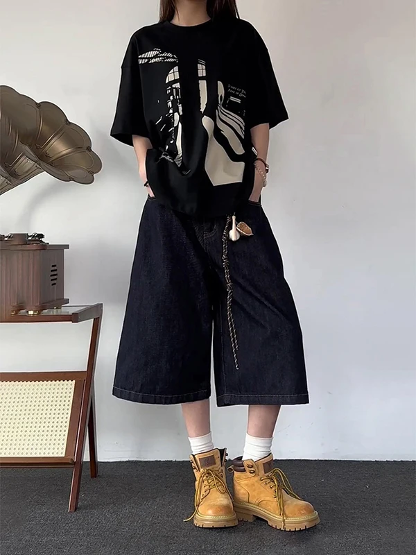 

Мужские джинсы в американском стиле в стиле ретро, оригинальные цветные джинсы на семь футов, летние базовые брюки Cleanfit, прямые брюки с широкими штанинами, молодежный тренд