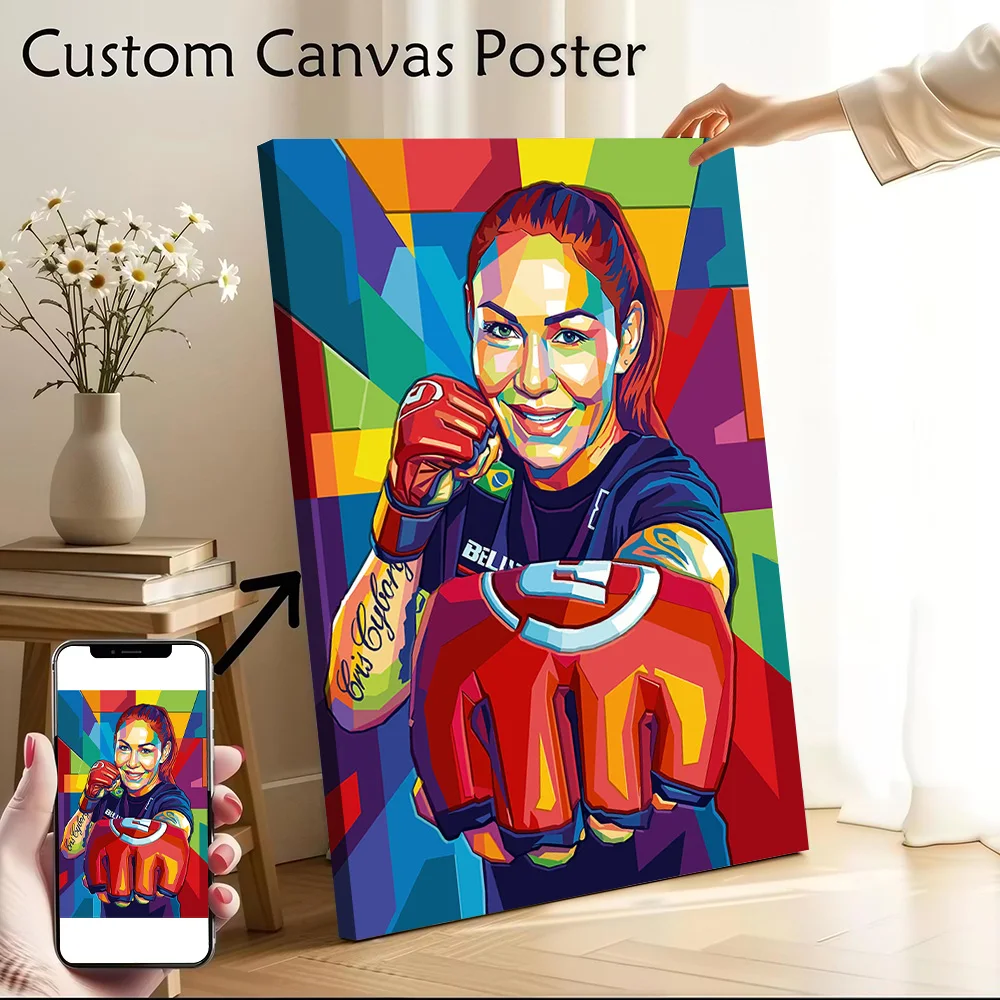 Cris Cyborg Pop Art Portrait Poster Canvas Wall Art Personalized Print Modern Painting Perfect Gift for Decor Luxury Wand Deko