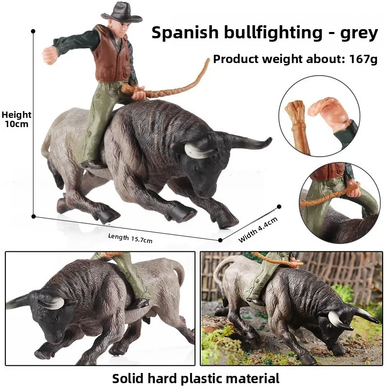 مزرعة الحيوانات مصارعة الثيران الجاموس زيبو الماشية العجل الثور الثور الدواجن عمل أرقام جمع الصلبة البلاستيكية لعبة مجسمة الاطفال هدية