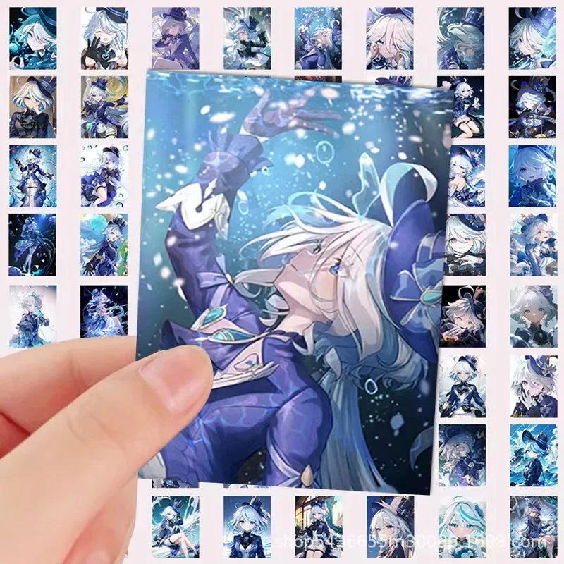 

2025 New 64Pcs/Set Game Genshin Impact Stickers Focalors Furina Anime Cartoon Kids Toys Decals DIY Sticker stationery gifts