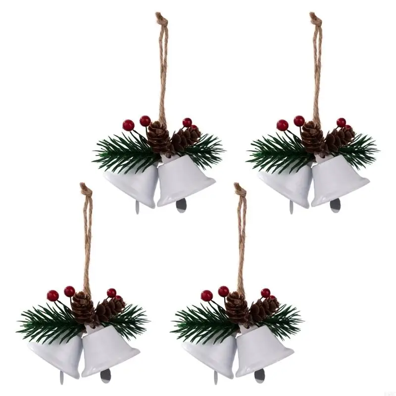4 قطع أجراس عيد الميلاد زينة عيد الميلاد ديكورات الجرس المعلقة لحفلات المنزل