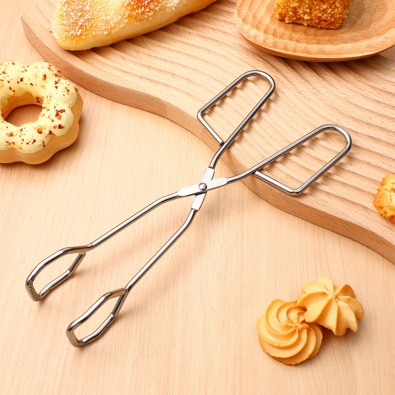 

2Pcs Electroplated Food Tongs Heavy Duty Multifunctional Barbecue Clips with Long Handles Non-Slip Safety Grip for Parties
