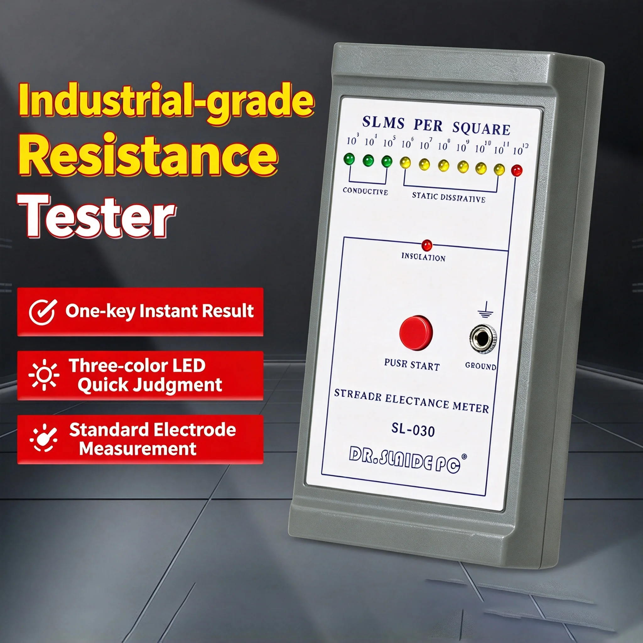 SL-030 surface resistance tester, conductive anti-static insulation tester, ESD table pad impedance detector