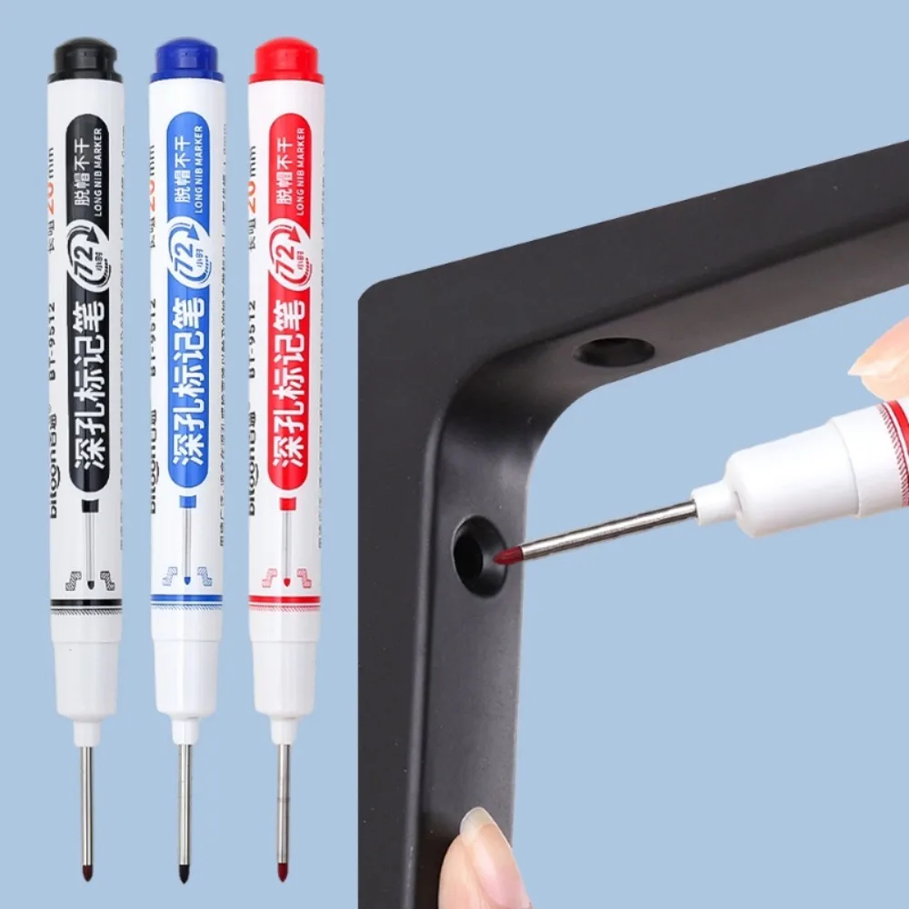 Long Head Multipurpose Pen New Deep Hole Oiliness Special Marker Pen Durable Waterproof Marking Pen