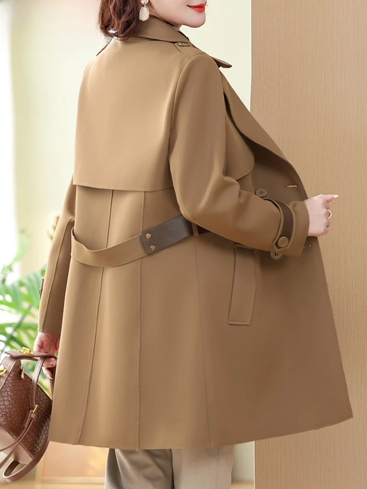 

Женская демисезонная ветровка средней длины Ele, модная свободная куртка для мам, новинка 2025 года, для женщин среднего возраста