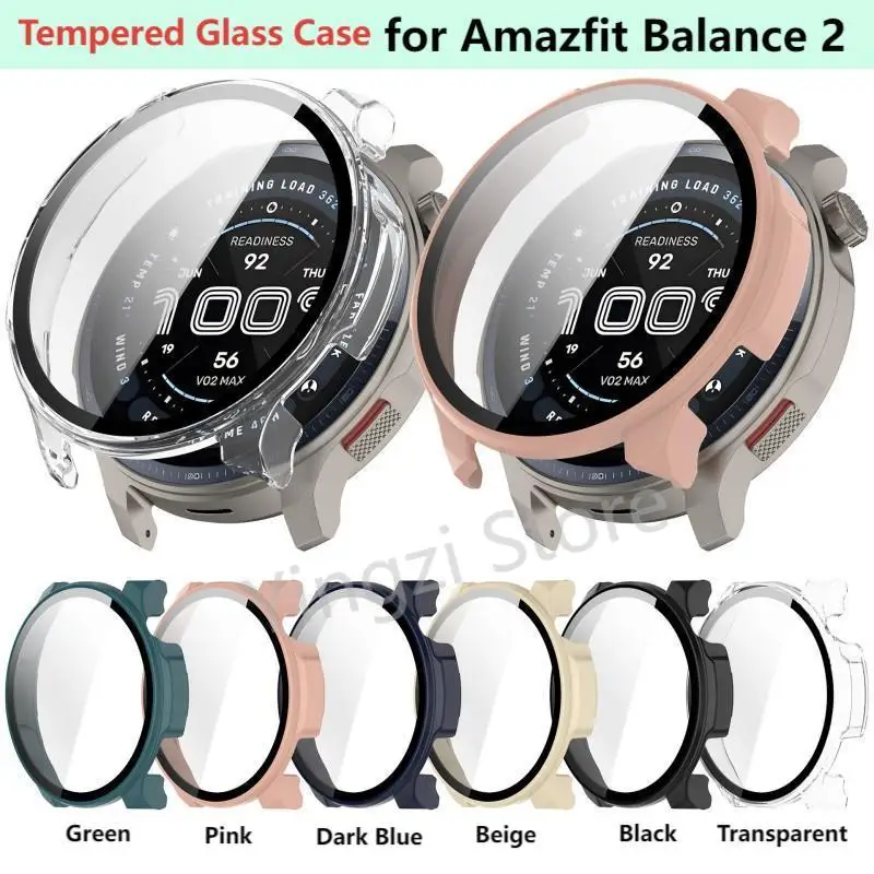 

Tempered Glass Case for Amazfit Balance 2 A2429 Smart Watch Protective Bumper Cover Shell for Amazfit Blance2 A2429 Accessories