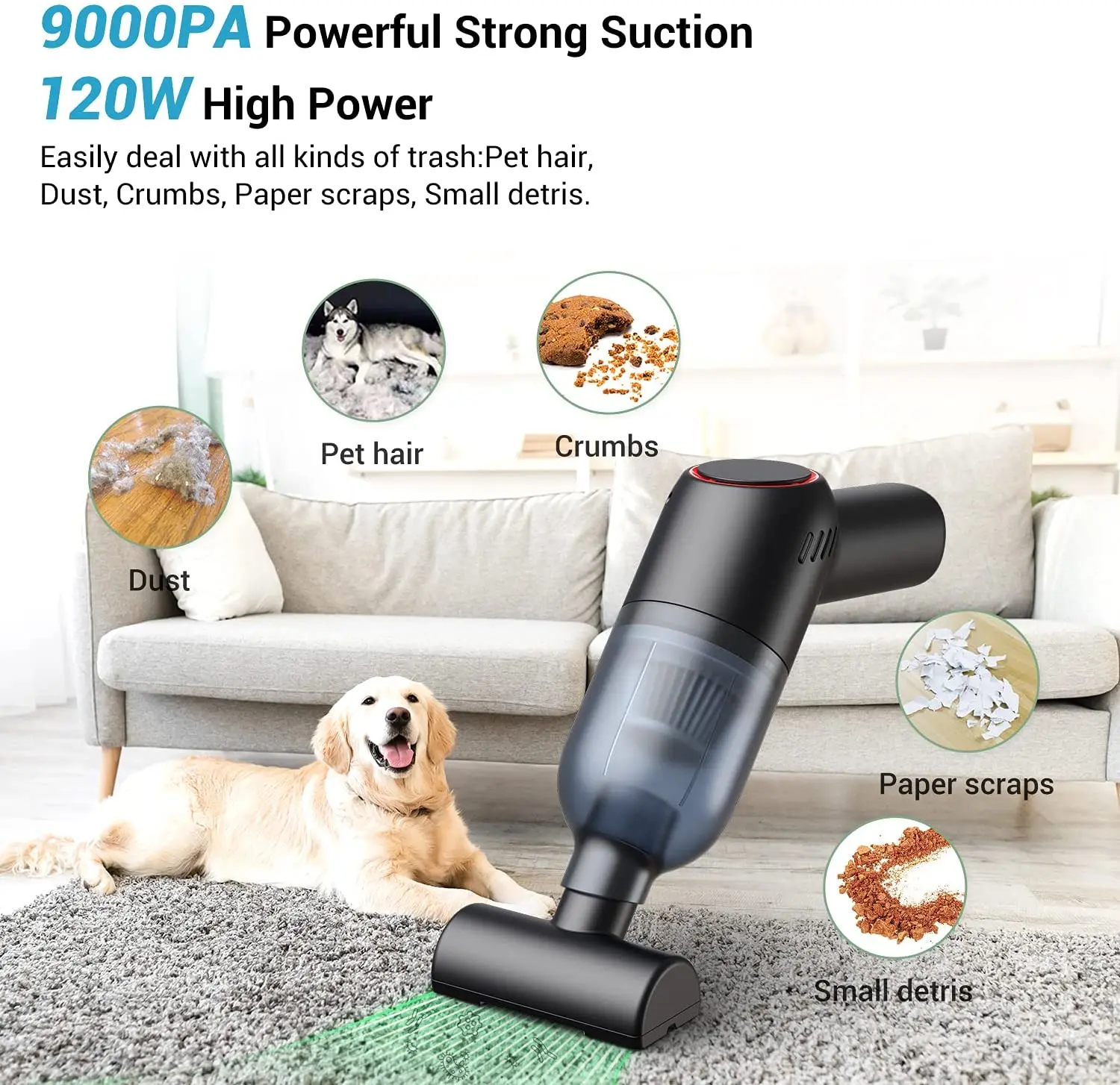 Mini Handheld Vacuum Cleaner For Car Home Cordless Aspirator Strong Suction Pet Hair Ash Dust Cleaning Portable Vacuum Cleaner