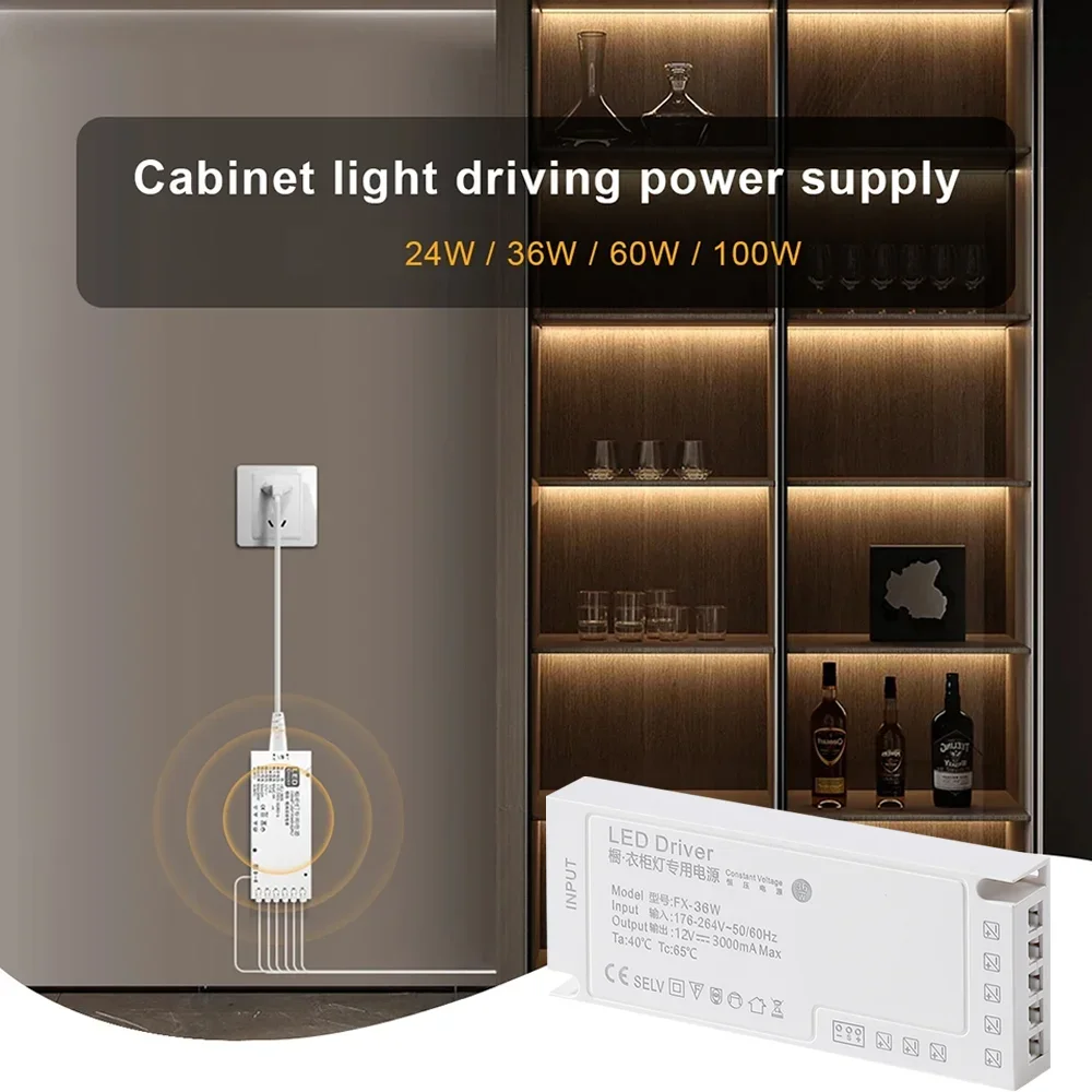 DC12V LED Lighting Transformer  LED Cabinet Light Strip Light Transformer Dupont Port LED Strip Driver DIY Home Cabinet Closet