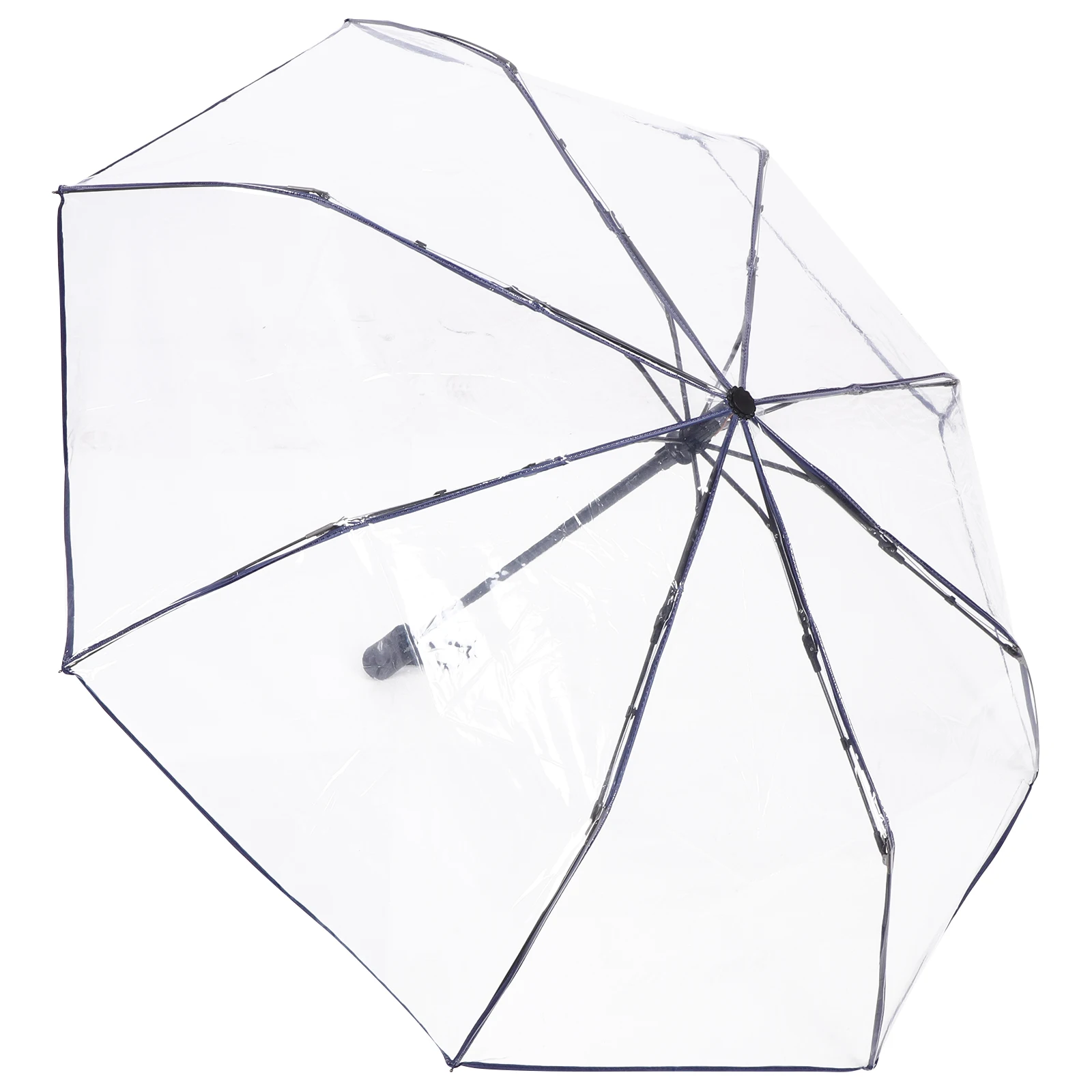 

Fully Automatic Three Fold Transparent Umbrella Waterproof Quick Dry Portable Mini H Travel Folding Umbrella for Rainy Sunny