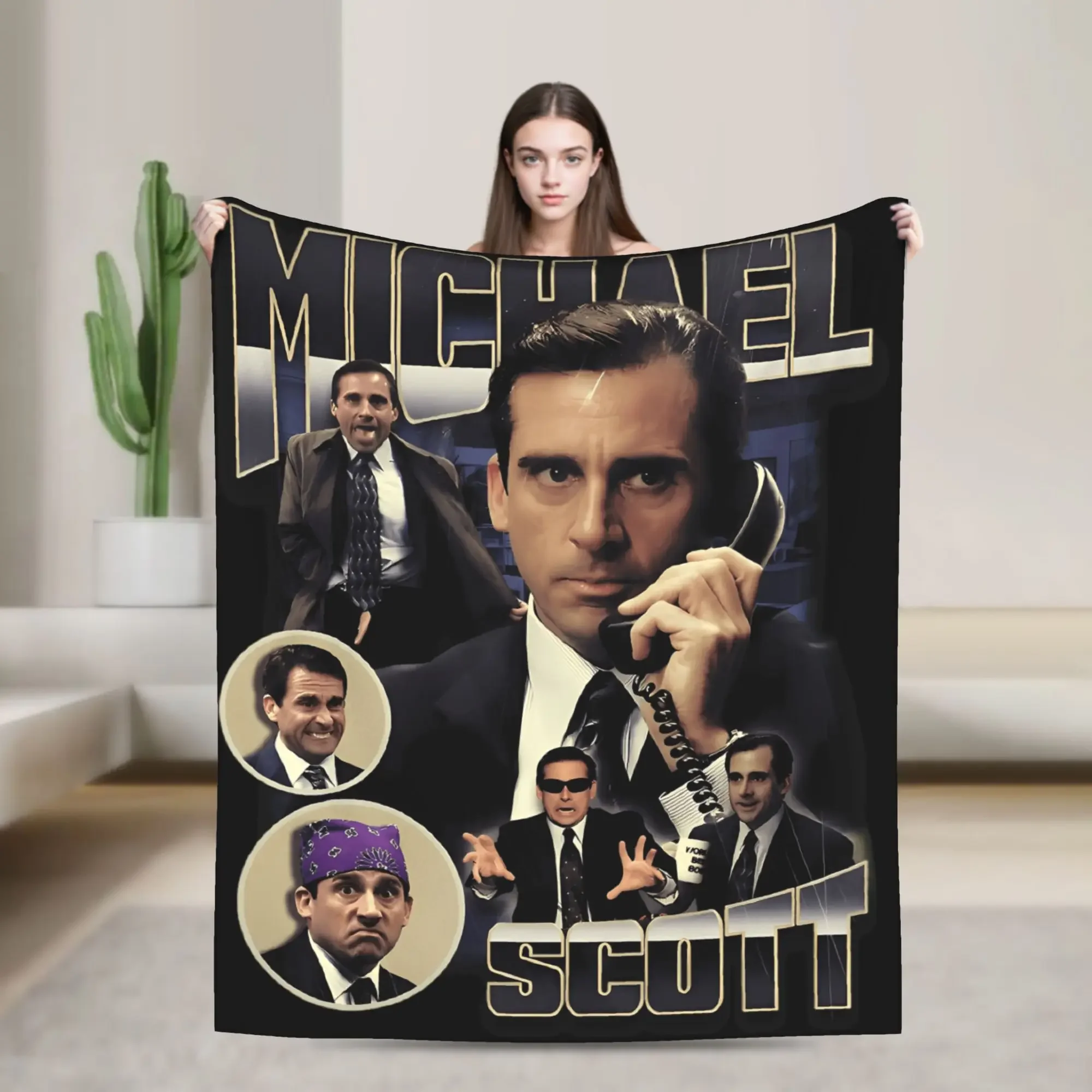 Prison Mike manta súper suave Michael Scott estudiantes manta de felpa novedad sofá silla colcha de franela funda de sofá cama