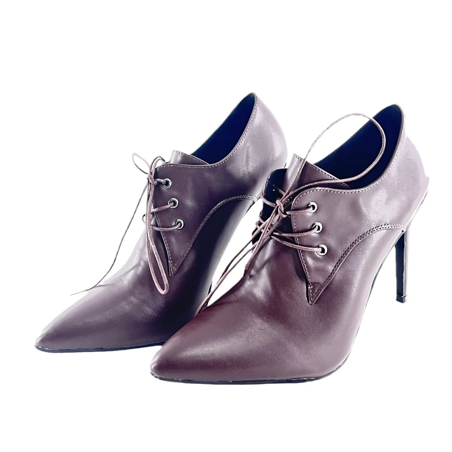 12Cm Superhoge Hakken Neutraal Oxford Retro Stiletto Teen Vetersluiting Oversized Heren Crossdressing Schoenen Maat 36-46