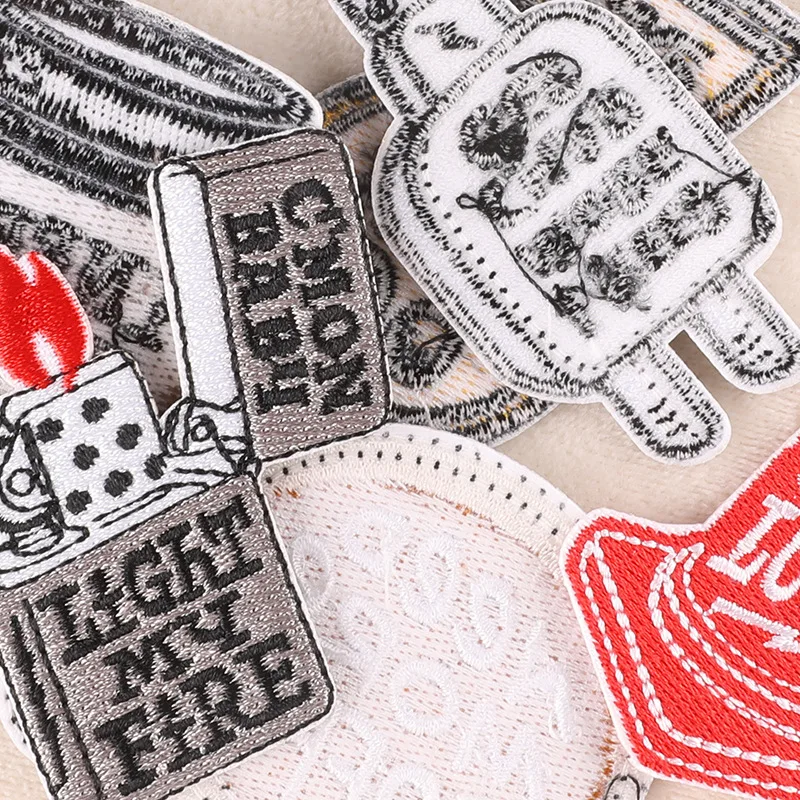 English Letter Hand Sewing On Patches Embroidery Patch Iron On Badge For Bag Clothing Accessories DIY Repair Hot Selling