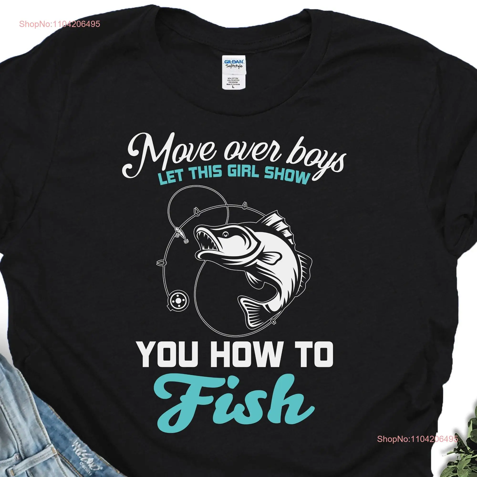 Funny Fishing Bass T Shirt For Women Her Fisherwoman Soft  long or short sleeves