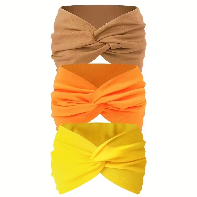 3 Stück breite Haarbänder für Damen, aus elastischem, einfarbigem Material, rutschfestes Haaraccessoire für Sport und Bewegung, vielseitiges Accessoire. – Detail 5