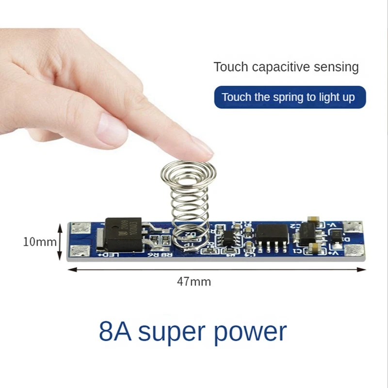 Inteligente Inteligente LED Light Dimmer, Módulo Sensor capacitivo, PCBLED Escurecimento Controle, Toque Interruptor, 4X, 5V-24V, 8A