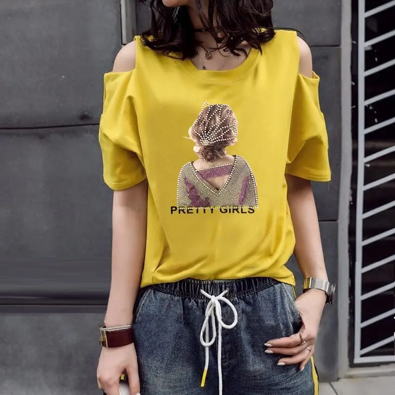 Sexy Clothes Women T-shirt Summer 100 Cotton Midi Korean Top Short Sleeve Graphic Aesthetic Loose Fashion Pulover T Shirt Casual