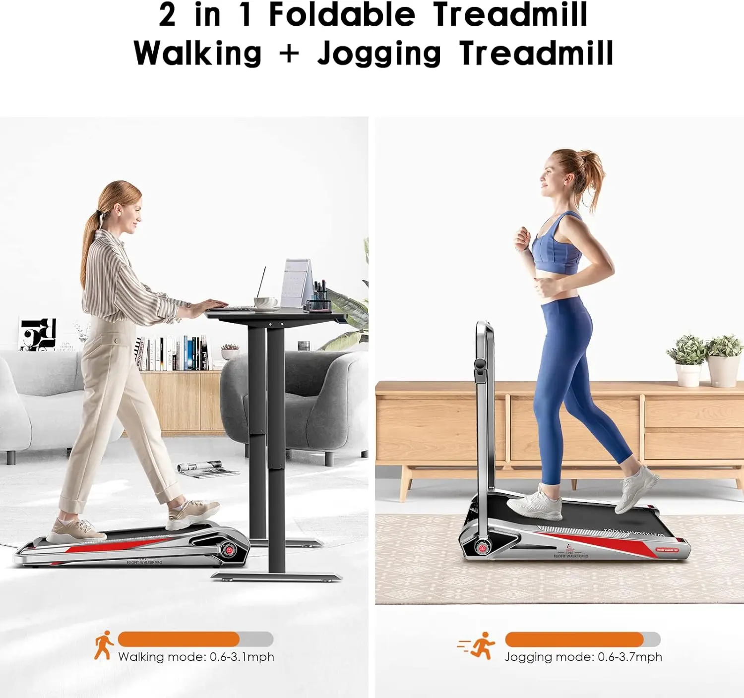 Compact Under Desk Walking Treadmill for Home Office, Fixed 5% Incline Walking-Only Machine with Quiet Motor, App and Remote Control, Space-Saving Design for Work-From-Home