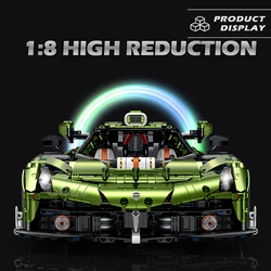 Supercar KenSaige 1:8 Scale Model Building Blocks High-tech Technical Bricks Car Desk Decoration Assembly Sets Kid Toys Gift