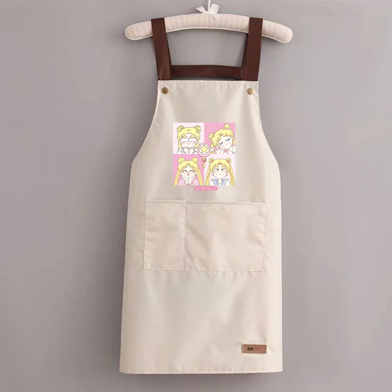 Sailor Moon Apron New Adult Anime Kitchen Supplies Antifouling Cooking Cloth Tablier Cartoon Printed Women Men Kitchenware Gift