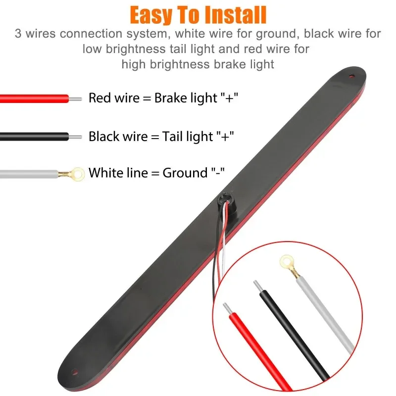 

Маркер высокой/низкой яркости, 2 шт., 16 дюймов, 11 светодиодов, 12 В, водонепроницаемый янтарно-красный задний фонарь для грузовика с тормозным стоп-парком