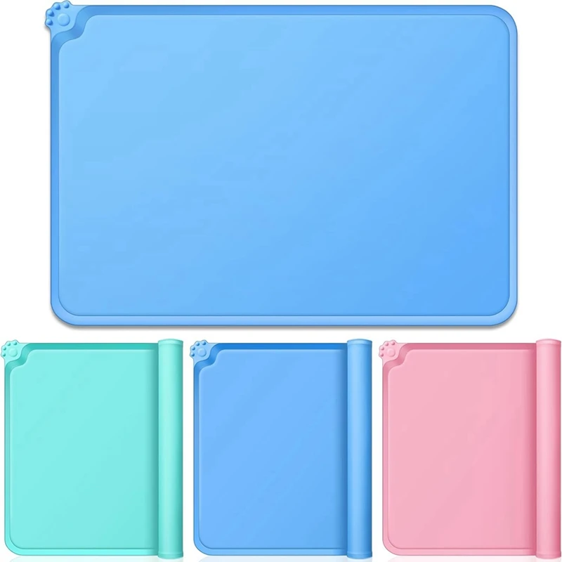 

3-Pack Silicone Mats For Crafts, Resin, Anti-Slip Silicone Sheets, Raised Side Silicone Painting Mats, Desktop Cover Durable