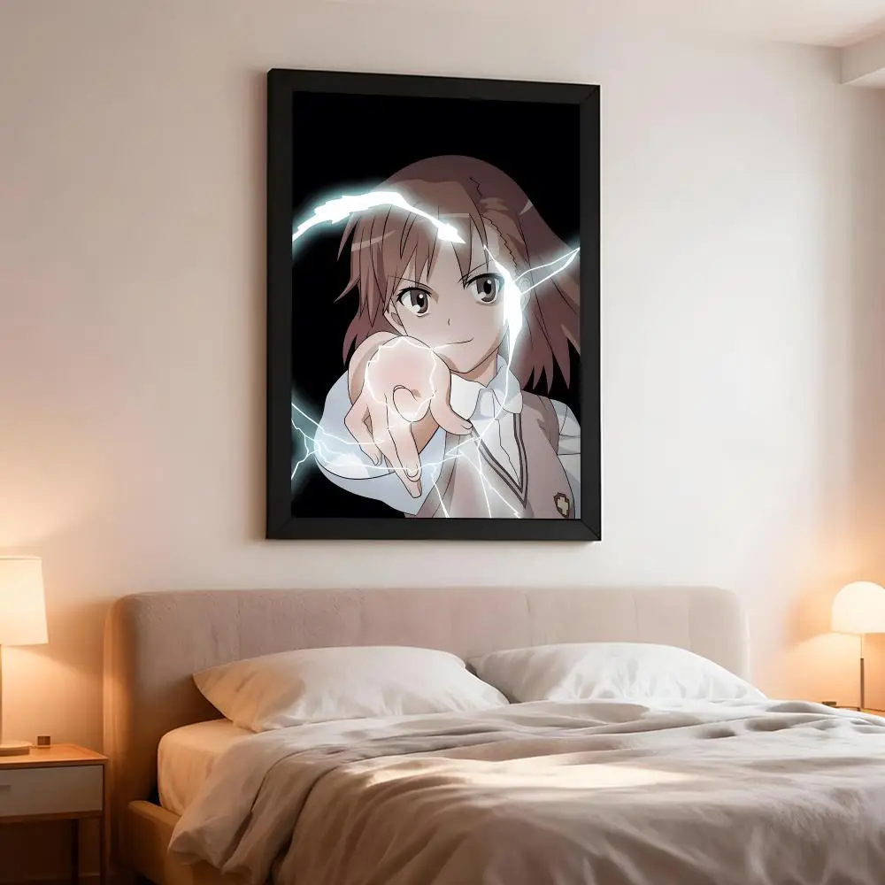 Sci Fi Anime A-A Certain Scientific Railgun Poster Artistic Peel-Off Wall Decor, Indoor Outdoor Home Ornament for Collectors
