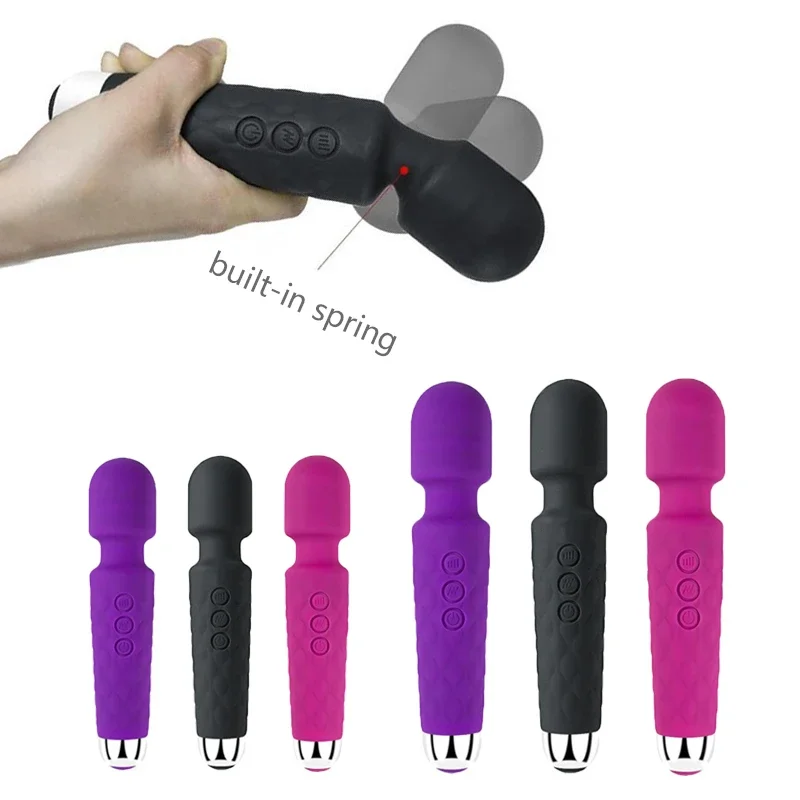 1PC-Electric massage stick, 8-speed 20 frequency intelligent vibration, precise relief of neck, waist, and leg pressure