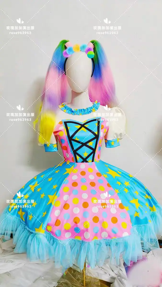 Colorful Clown Puff Skirt Playground Carnival Parade Performance Costume Bar Nightclub Female Singer Dance Team Stage Clothing