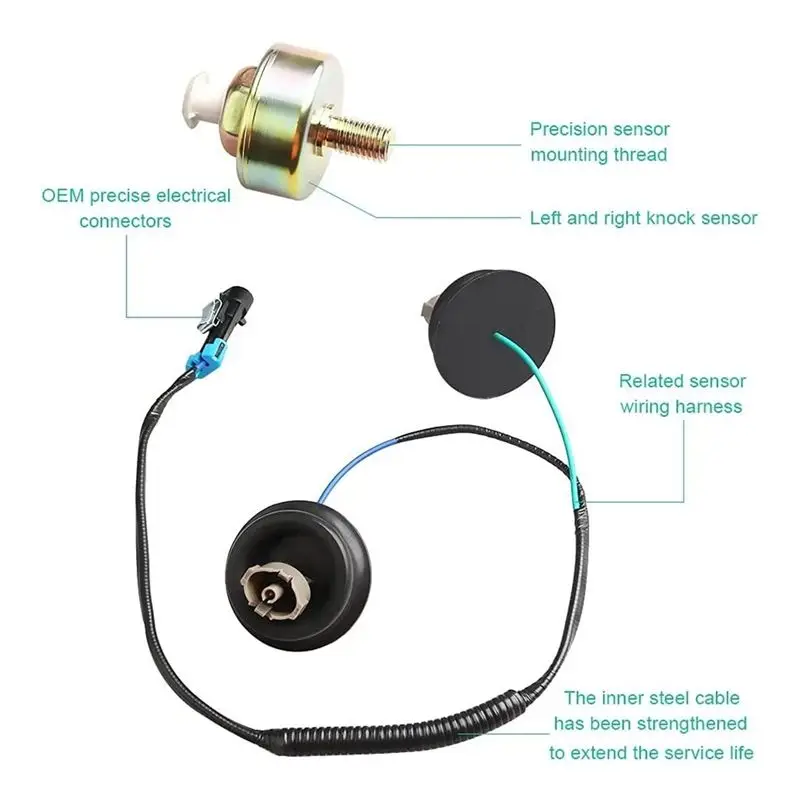 Knock Sensor With Wiring Harness 12601822 10456603 For Chevy Silverado Express GMC-A02G