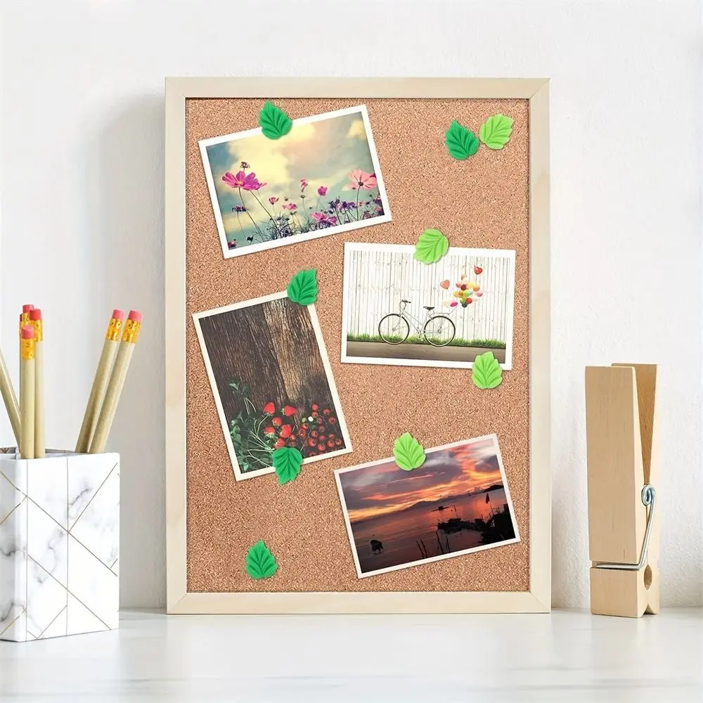 

50pcs Green Leaves Shape Plastic Push Pins Metal Colored PP Metal Push Pins Cute Plastic Colored Push Pins School Stationery