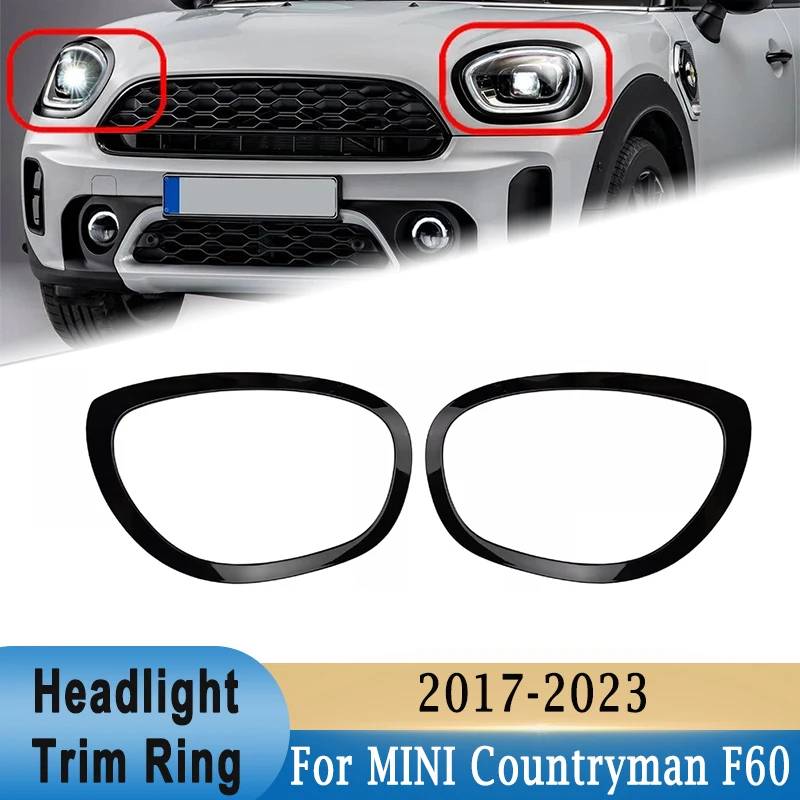

Headlight Cover Trim Ring Decoration Bezel Sticker for MINI Countryman F60 Cooper One JCW 2017-2023 51137388117, 51137388118