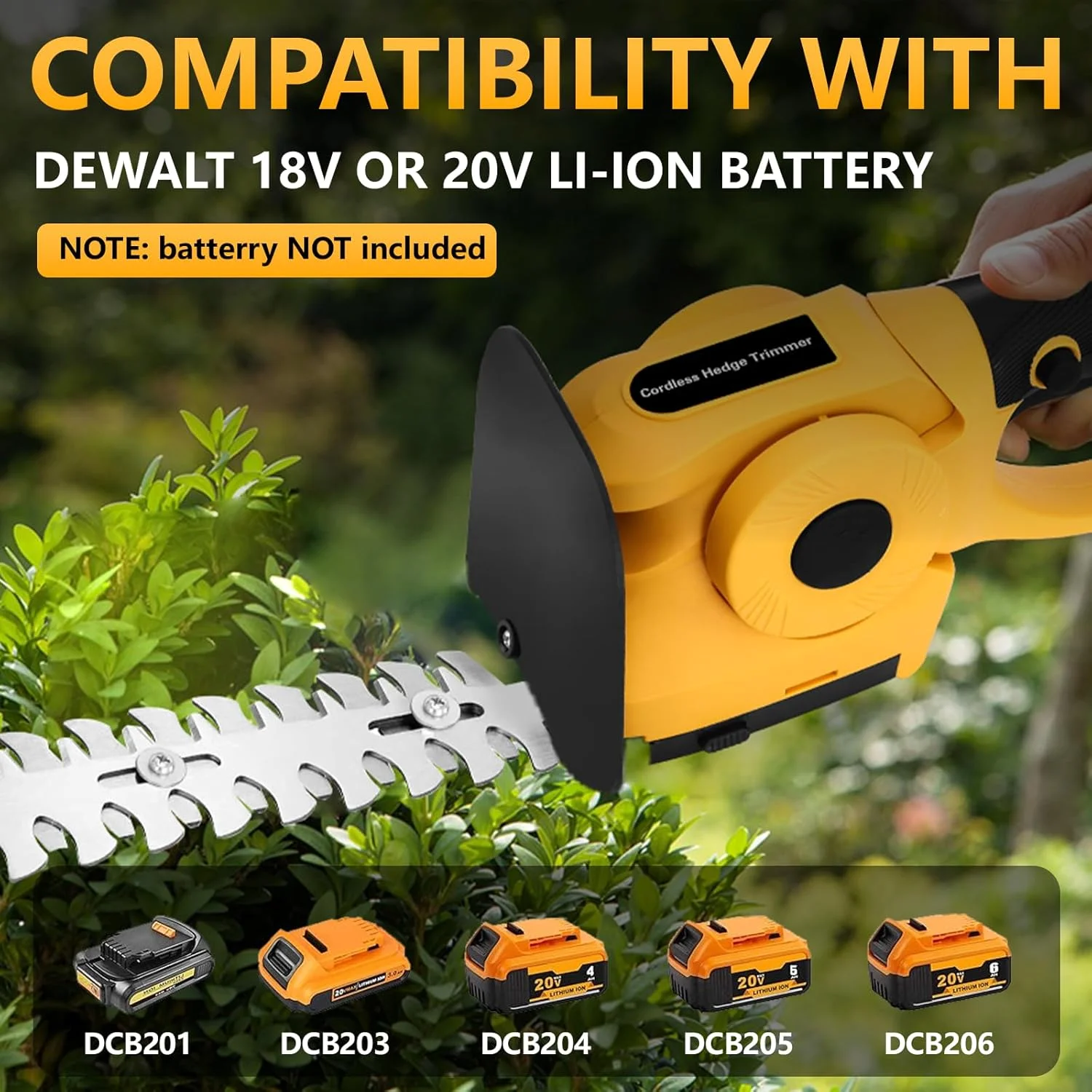 2-in-1 Cordless Hedge Trimmer Grass Shear Multi-angle Cutting Long Running Time for DEWALT 20V