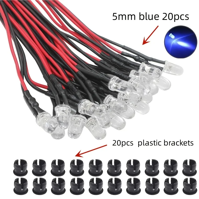 20 stks/50 stks 5 MM LED 9 V-12 V Pre-wired Micro LED LED voor Model Combinatie DIY Wit, rood, blauw, groen, geel Kit