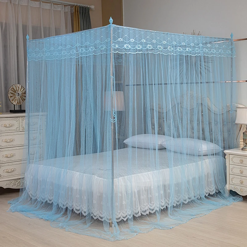 Mosquito Net Tent for Bed, Three Side Opening Canopy Netting for Bedroom without Mosquito Net Holder, Princess Bed Canopy