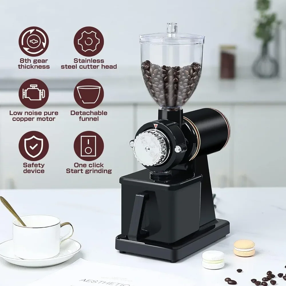 Coffee Grinder with Detachable Funnel, Professional Electric Coffee Grinder, Coffee Bean Grinder