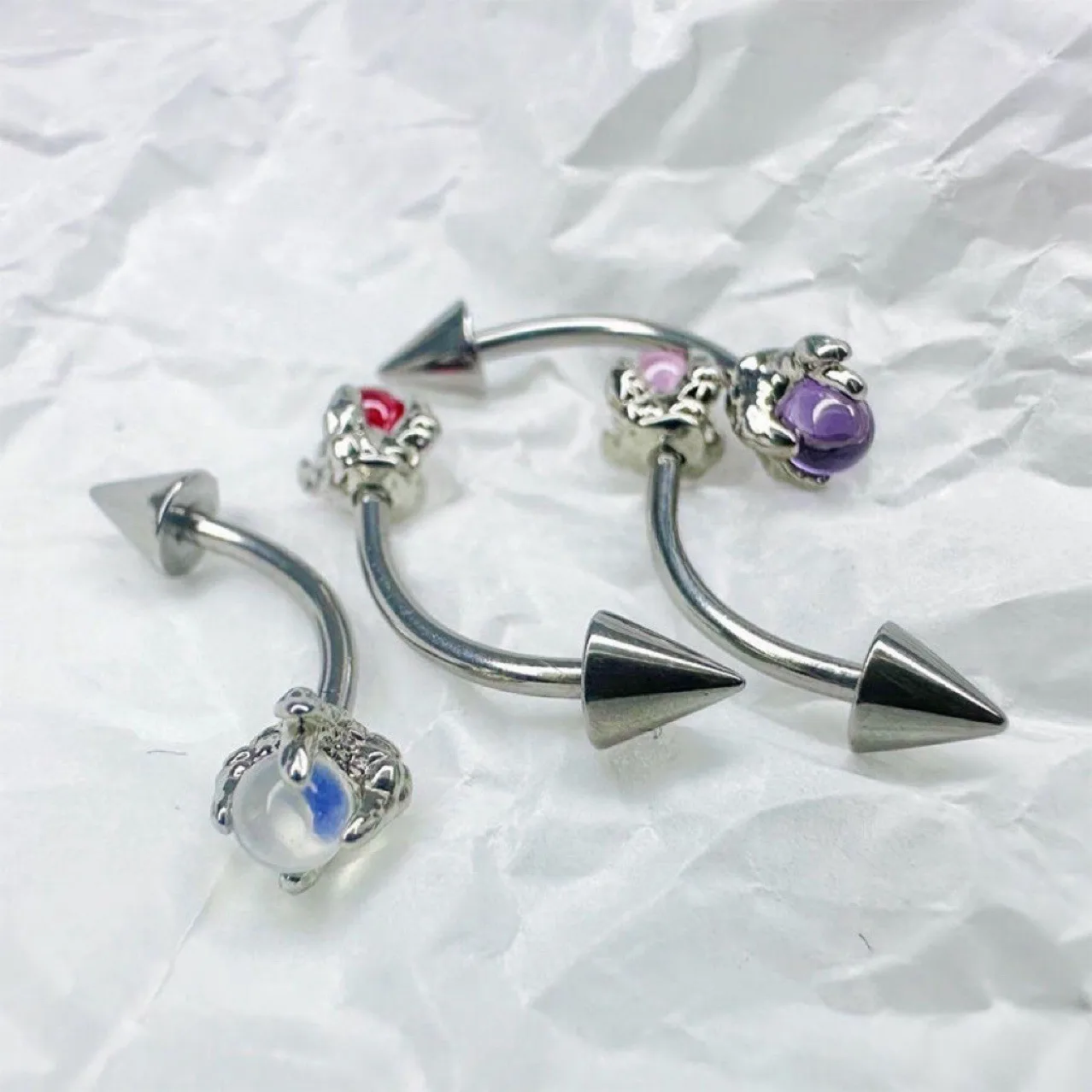 1 قطعة أوبال التنين مخلب الحاجب الأظافر ، الأوروبية والأمريكية الساخنة فتاة الشفاه الأظافر ، التيتانيوم الصلب ثقب المجوهرات ، الأظافر العظام الأذن